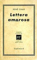 Couverture du livre « Lettera amorosa » de René Char aux éditions Gallimard
