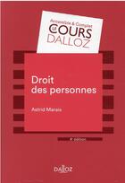 Couverture du livre « Droit des personnes » de Astrid Marais aux éditions Dalloz