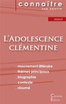 Couverture du livre « L'adolescence clémentine, de Clément Marot » de  aux éditions Editions Du Cenacle