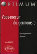 Couverture du livre « Vade-mecum du germaniste » de Leon Karlson aux éditions Ellipses