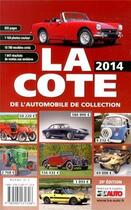 Couverture du livre « La cote de l'automobile de collection (édition 2014) » de  aux éditions Edifree Lva