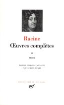 Couverture du livre « Oeuvres complètes Tome 2 » de Jean Racine aux éditions Gallimard