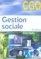 Couverture du livre « Gestion sociale ; corrigés (3e édition) » de Jean-Francois Bocquillon aux éditions Dunod