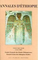 Couverture du livre « Annales d'ethiopie - volume xviii » de  aux éditions Table Ronde