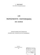 Couverture du livre « Les monuments historiques de Damas » de Jean Sauvaget aux éditions Epagine