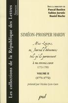 Couverture du livre « Siméon-Prosper Hardy ; mes loisirs, ou journal d'évènements tels qu'ils parviennent à ma connaissance (1753-1789) t.2 ; (1771-1772) » de Bastien Pascal/ aux éditions Presses De L'universite De Laval