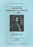 Couverture du livre « Écrits concernant la médecine, l'histoire naturelle et les arts » de Gottfried Wilhelm Leibnitz aux éditions Blanchard