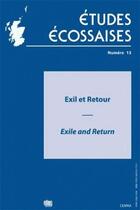 Couverture du livre « Etudes ecossaises, n 13/2010. exil et retour - exile and return » de  aux éditions Uga Éditions