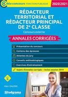 Couverture du livre « Rédacteur territorial ; rédacteur principal de 2° classe ; concours externe ; annales corrigées » de Marc Dalens aux éditions Studyrama