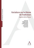 Couverture du livre « Variations sur le thème de l'indivision : Aspects civils et fiscaux » de Philippe De Page et Andre Culot et Jim Sauvage et Candice Roussieau et Elisabeth Jadoul et Laurent Stas aux éditions Anthemis