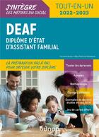 Couverture du livre « DEAF, diplôme d'État d'assistant familial ; tout-en-un (édition 2022/2023) » de Corinne Verdu et Patricia Velasquez aux éditions Dunod