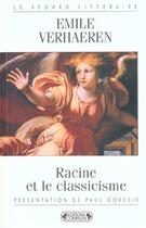 Couverture du livre « Racine et le classicisme » de Verhaeren. Emil aux éditions Complexe