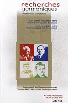 Couverture du livre « Recherches germaniques, hors-serie n 9/2014. carl gustav jung (1875- 1961). pour une reevaluation d » de Ma Liard Veronique aux éditions Pu De Strasbourg