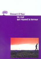 Couverture du livre « Un mal qui repand la terreur » de Stewart O'Nan aux éditions Editions De L'olivier