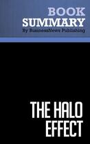 Couverture du livre « Summary: The Halo Effect : Review and Analysis of Rosenzweig's Book » de Businessnews Publish aux éditions Business Book Summaries