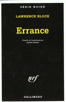 Couverture du livre « Errance : Un roman du New Age » de Lawrence Block aux éditions Gallimard