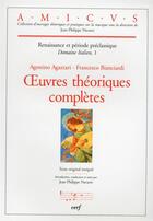 Couverture du livre « Oeuvres théoriques complètes » de Agazzari Agostino aux éditions Cerf