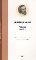 Couverture du livre « Poemes tardifs » de Heine H aux éditions Cerf