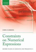 Couverture du livre « Constraints on Numerical Expressions » de Cummins Chris aux éditions Oup Oxford