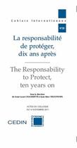 Couverture du livre « La responsabilité de protéger, dix ans après » de Anne-Laure Vaurs Chaumette aux éditions Pedone