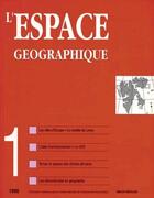 Couverture du livre « L'espace geographique - n 1 - 1998 » de Roger Brunet aux éditions Belin