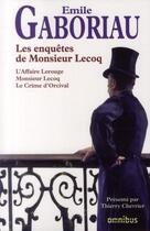 Couverture du livre « Les enquetes de monsieur lecoq » de Emile Gaboriau aux éditions Omnibus