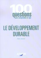 Couverture du livre « Le developpement durable » de Alain Jounot aux éditions Afnor