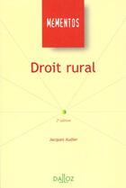 Couverture du livre « Droit Rural » de Jacques Audier aux éditions Dalloz