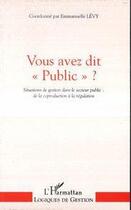 Couverture du livre « Vous avez dit 