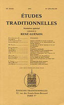 Couverture du livre « Etudes traditionnelles - numero special consacre a rene guenon » de  aux éditions Traditionnelles