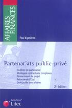 Couverture du livre « Partenariats public-prive (2e édition) » de Paul Lignieres aux éditions Lexisnexis