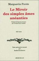 Couverture du livre « Le miroir des simples âmes anéanties » de Marguerite Porete aux éditions Millon