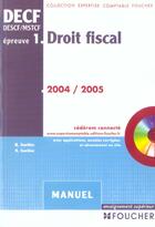 Couverture du livre « DROIT FISCAL ; EPREUVE N.1 » de Marcel Gonthier et Nathalie Gonthier aux éditions Foucher