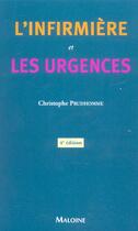 Couverture du livre « Infirmieres & urgences 4e » de Christophe Prudhomme aux éditions Maloine