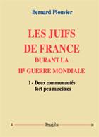 Couverture du livre « Les Juifs de France durant la IIe Guerre mondiale (volume 1) » de Bernard Plouvier aux éditions Dualpha