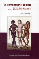 Couverture du livre « Romantisme anglais » de Rozenberg Paul aux éditions Pu Du Midi