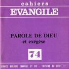 Couverture du livre « CE-74. Parole de Dieu et Exégèse » de Pierre Buis aux éditions Cerf