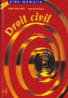 Couverture du livre « Droit civil ; aide-mémoire (5e édition) » de Hess-Fallon/Simon aux éditions Sirey