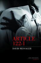 Couverture du livre « Article 122-1 » de David Messager aux éditions Les Escales Editions