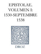 Couverture du livre « Epistolae » de Jean Calvin aux éditions Librairie Droz