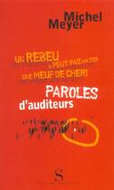 Couverture du livre « Paroles d'auditeurs » de Meyer Michel aux éditions Syrtes