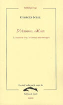 Couverture du livre « D'Aristote à Marx ; l'ancienne et la nouvelle métaphysique » de Georges Sorel aux éditions Editions Du Sandre