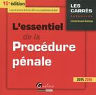 Couverture du livre « L'essentiel de la procédure pénale 2015-2016 » de Corinne Renault-Brahinsky aux éditions Gualino