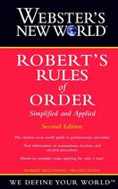 Couverture du livre « Webster's New World Robert's Rules of Order Simplified and Applied, 2n » de Robert Mcconnell Productions Darlene B aux éditions Houghton Mifflin Harcourt