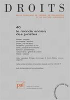 Couverture du livre « Le monde ancien des juristes (édition 2004) » de  aux éditions Puf