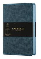 Couverture du livre « Carnet harris poche uni slate blue » de  aux éditions Castelli Milano