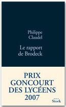 Couverture du livre « Le rapport de Brodeck » de Philippe Claudel aux éditions Stock