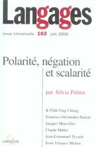 Couverture du livre « POLARITE, NEGATION ET SCALARITE » de  aux éditions Armand Colin