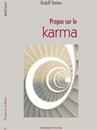 Couverture du livre « Propos Sur Le Karma » de Rudolf Steiner aux éditions Triades