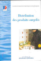 Couverture du livre « Distribution des produits surgeles n 5923 2002 » de  aux éditions Direction Des Journaux Officiels